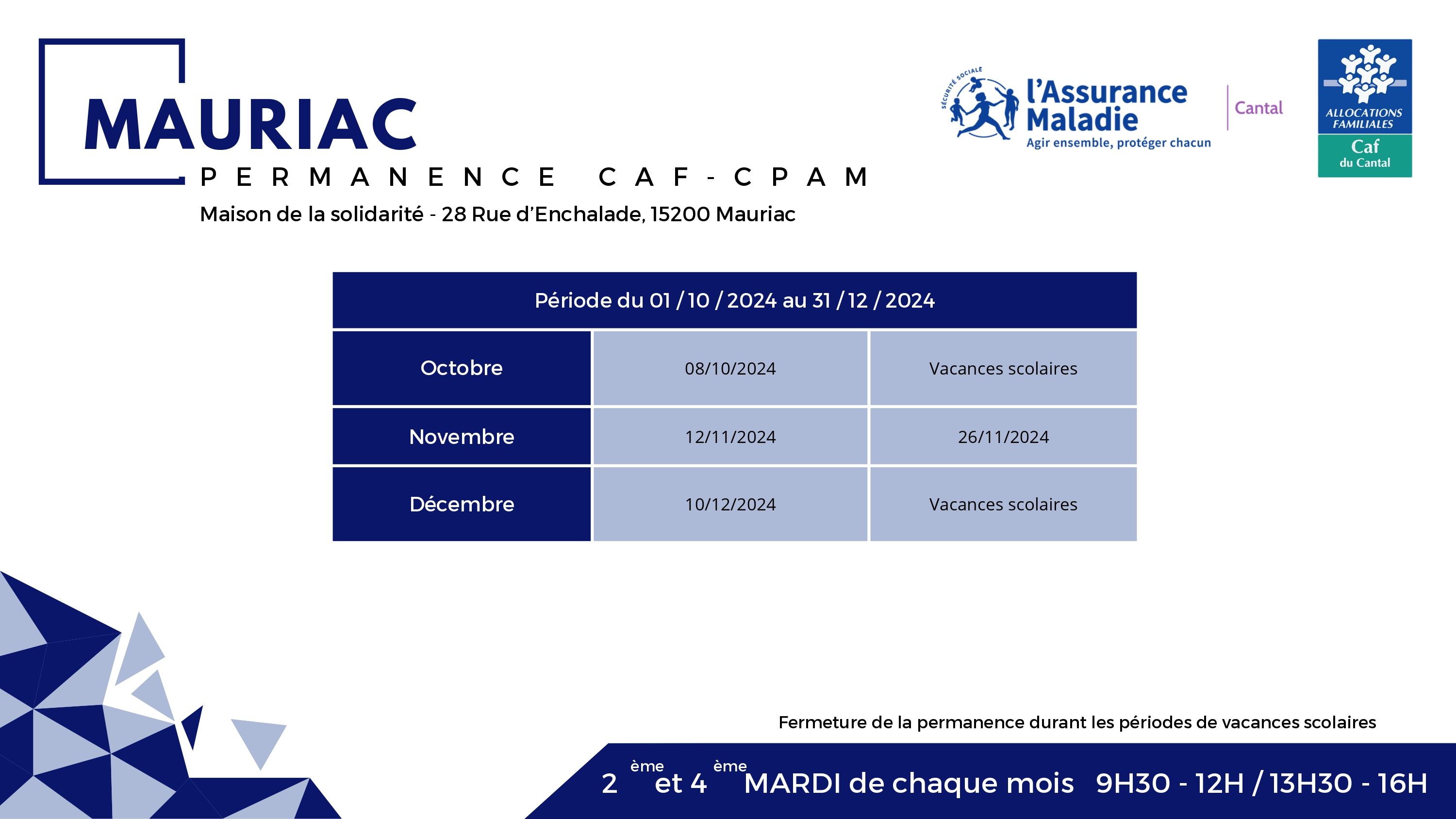 Planning  permanence Mauriac